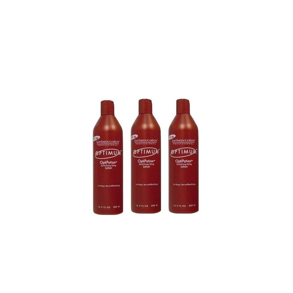 Lot Of 3‎ Softsheen Carson Optimum Optipotion Quick-dry Styling Lotion 16.9 Oz